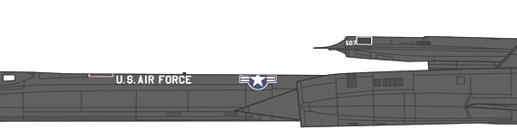 Самолет Lockheed SR-71A Blackbird + D21B Drone - чертежи, габариты, рисунки