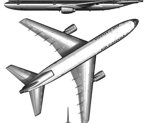 Самолет Lockheed Tristar L-1011-100 - чертежи, габариты, рисунки