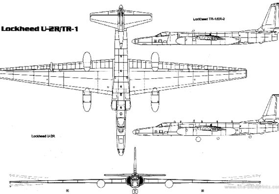 Самолет Lockheed U-2R Dragon Lady - чертежи, габариты, рисунки