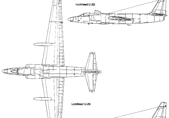 Самолет Lockheed U-2 Dragon Lady - чертежи, габариты, рисунки