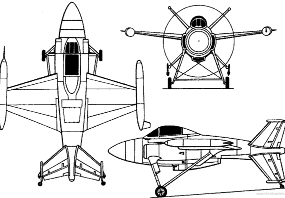 Самолет Lockheed XFV-1 Salmon (USA) (1954) - чертежи, габариты, рисунки