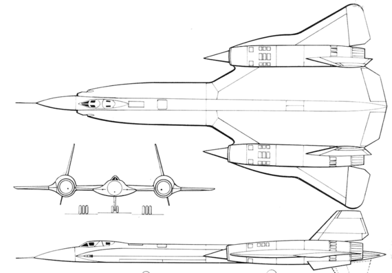 Самолет Lockheed YF-12A - чертежи, габариты, рисунки