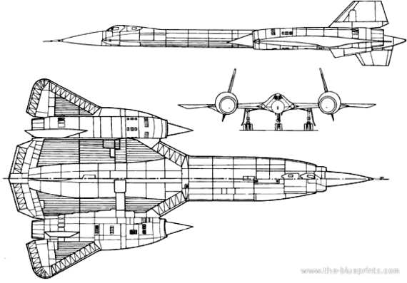 Самолет Lockheed YF-12A Blackbird - чертежи, габариты, рисунки