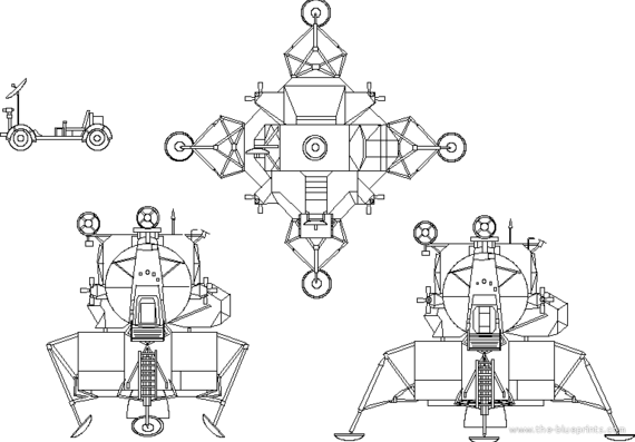 Lunar Modular Lander aircraft - drawings, dimensions, figures