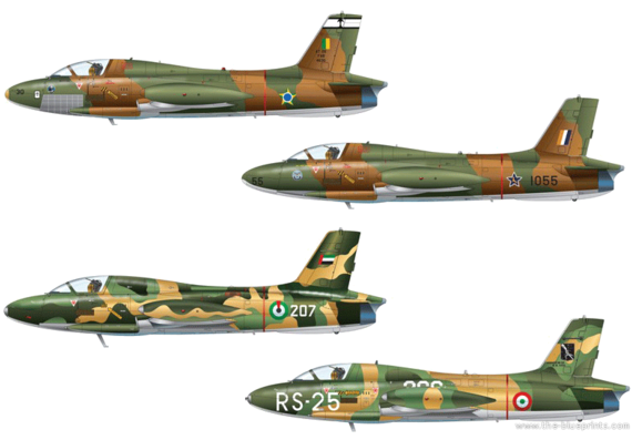 Macchi MB-326 K Impala aircraft - drawings, dimensions, figures