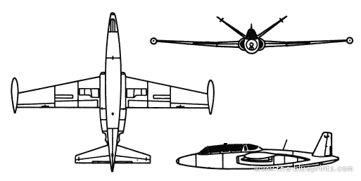 Самолет Magister CM 170 - чертежи, габариты, рисунки