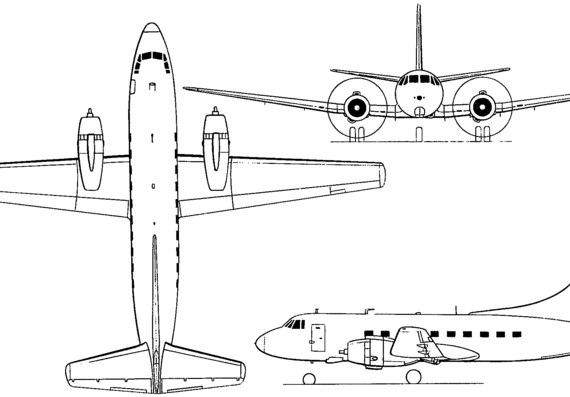Самолет Martin 4-0-4 (USA) (1950) - чертежи, габариты, рисунки