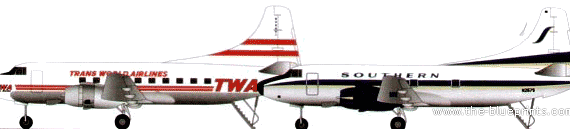 Самолет Martin 404 - чертежи, габариты, рисунки