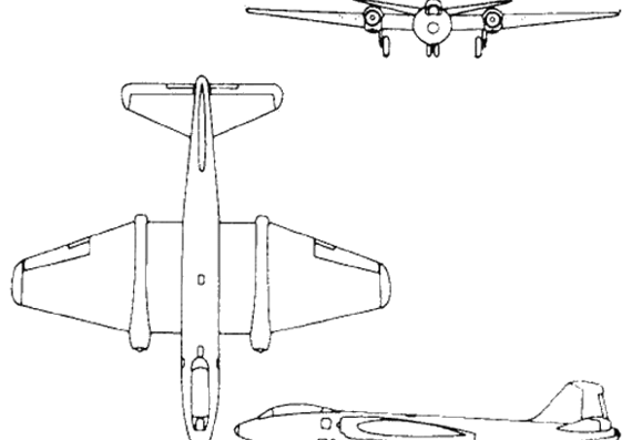 Самолет Martin B-57 Canberra - чертежи, габариты, рисунки