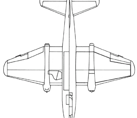 Самолет Martin B-57 Intruder (USA) (1953) - чертежи, габариты, рисунки