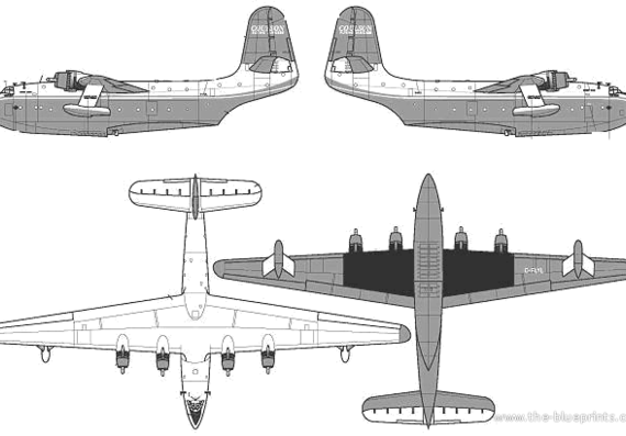Самолет Martin JRM-3 Mar - чертежи, габариты, рисунки