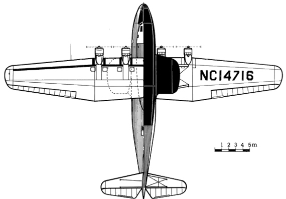 Самолет Martin M-130 China Clipper - чертежи, габариты, рисунки