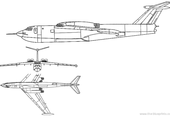Самолет Martin P6M-2 SeaMaster - чертежи, габариты, рисунки