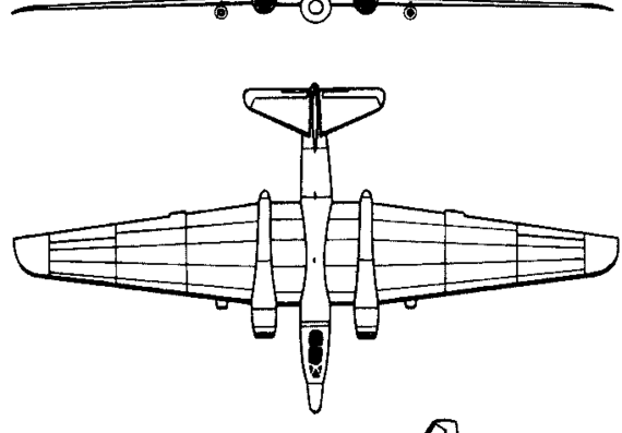 Самолет Martin RB-57F (USA) (1966) - чертежи, габариты, рисунки