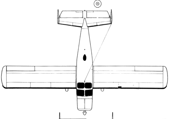 Самолет Max Holste MH-1521 Broussard - чертежи, габариты, рисунки