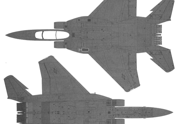 Самолет McDonnel-Douglas F-15E Strike Eagle - чертежи, габариты, рисунки
