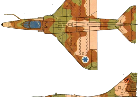 Самолет McDonnell-Douglas A-4E Skyhawk - чертежи, габариты, рисунки