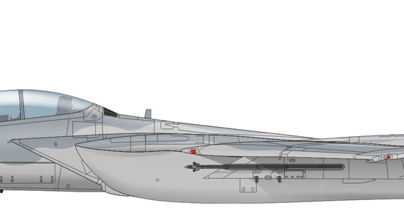Самолет McDonnell-Douglas F-15D Eagle - чертежи, габариты, рисунки