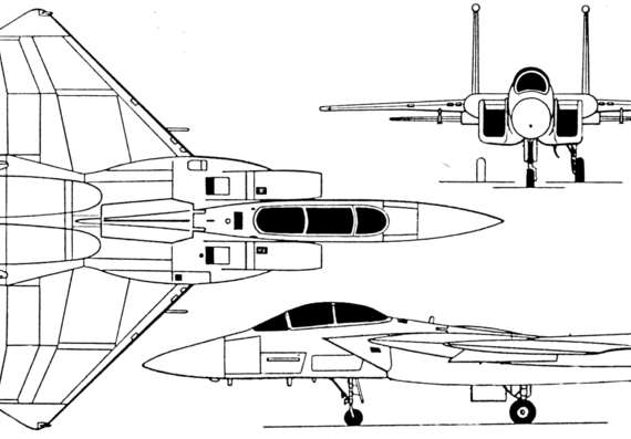 Самолет McDonnell-Douglas F-15E Strike Eagle - чертежи, габариты, рисунки