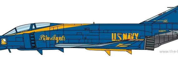 Самолет McDonnell-Douglas F-4J Phantom II - чертежи, габариты, рисунки