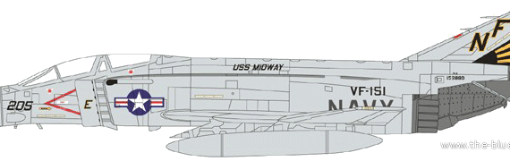 Самолет McDonnell-Douglas F-4S Phantom II - чертежи, габариты, рисунки