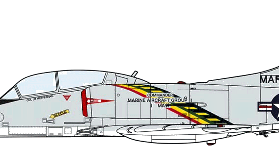 Самолет McDonnell-Douglas TA-4F Skyhawk - чертежи, габариты, рисунки