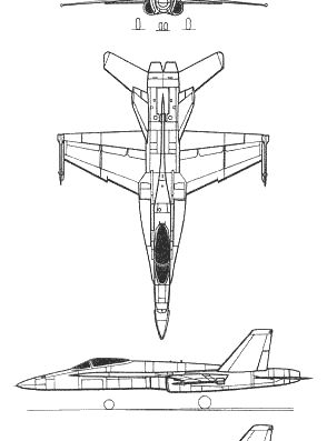Aircraft McDonnell Douglas A-18 Super Hornet - drawings, dimensions, figures