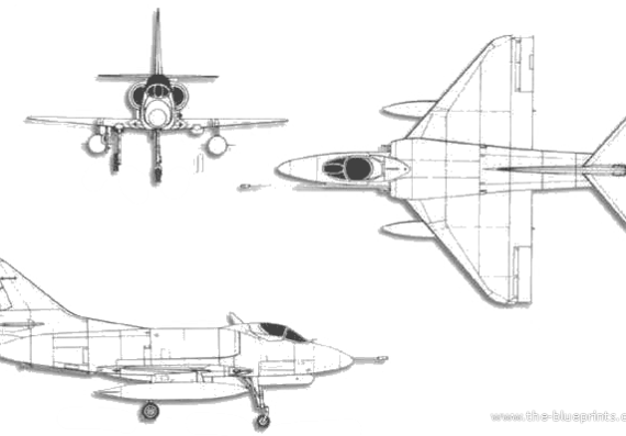 Самолет McDonnell Douglas A-4H Skyhawk - чертежи, габариты, рисунки