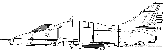 Самолет McDonnell Douglas A-4L Skyhawk - чертежи, габариты, рисунки