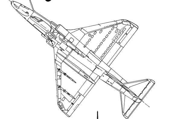 Самолет McDonnell Douglas A-4M Skyhawk - чертежи, габариты, рисунки