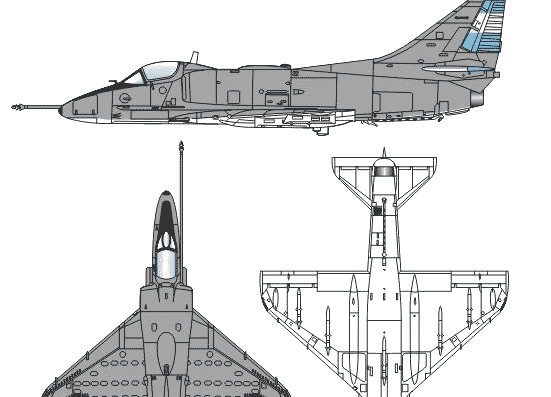 Самолет McDonnell Douglas A-4Q Skyhawk - чертежи, габариты, рисунки
