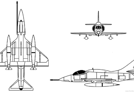 Самолет McDonnell Douglas A-4 Skyhawk - чертежи, габариты, рисунки