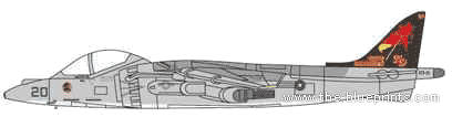 Самолет McDonnell Douglas AV-8B Harrier - чертежи, габариты, рисунки