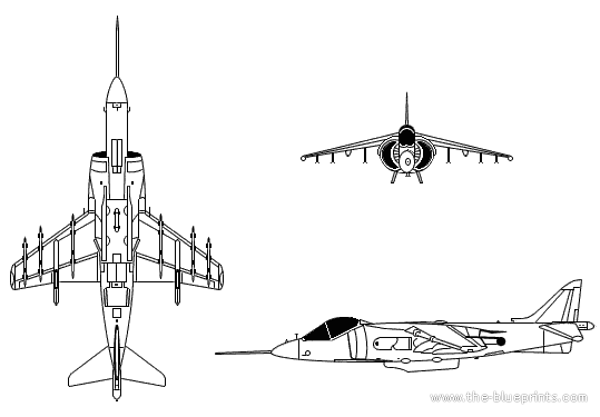 Aircraft McDonnell Douglas AV-8B II Harrier - drawings, dimensions, figures