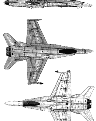 Самолет McDonnell Douglas CF-18 Hornet - чертежи, габариты, рисунки