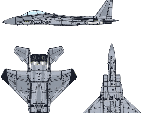 Самолет McDonnell Douglas F-15DJ Eagle - чертежи, габариты, рисунки
