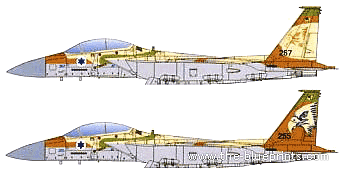 Самолет McDonnell Douglas F-15I Raam - чертежи, габариты, рисунки