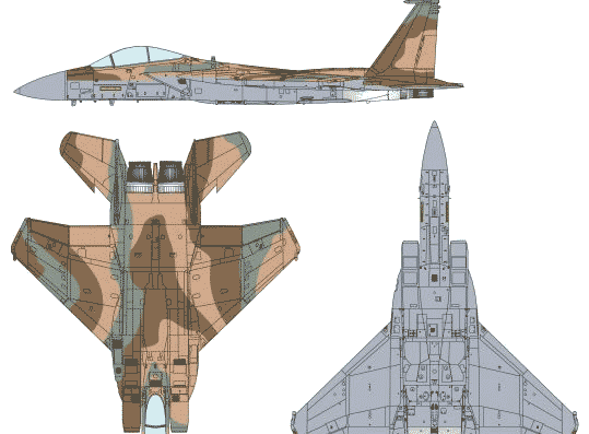 Самолет McDonnell Douglas F-15I Ra'am - чертежи, габариты, рисунки