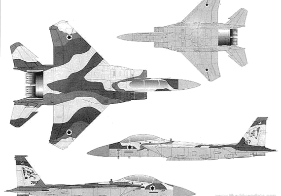 Самолет McDonnell Douglas F-15I Ra'am IDF - чертежи, габариты, рисунки