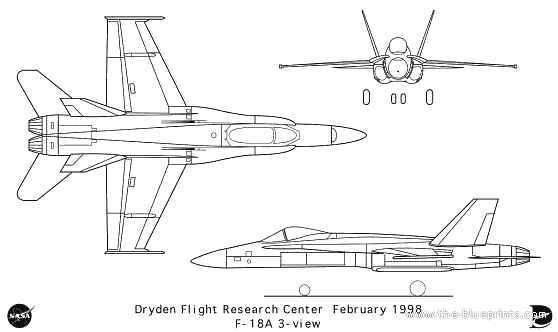 Самолет McDonnell Douglas F-18A - чертежи, габариты, рисунки