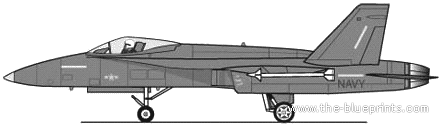 Самолет McDonnell Douglas F-18A Hornet - чертежи, габариты, рисунки