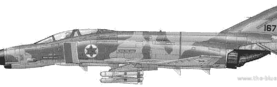 Самолет McDonnell Douglas F-4E Phantom II - чертежи, габариты, рисунки