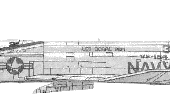 Самолет McDonnell Douglas F-4N Phantom II - чертежи, габариты, рисунки