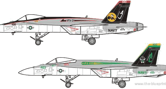 Aircraft McDonnell Douglas F-A-18E Super Hornet - drawings, dimensions, figures