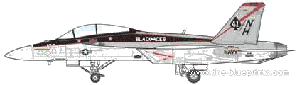 Самолет McDonnell Douglas F-A-18F Super Hornet - чертежи, габариты, рисунки