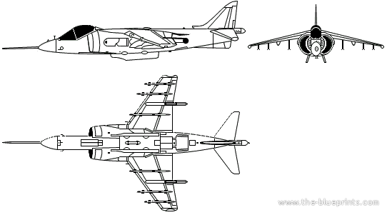 Aircraft McDonnell Douglas Harrier AV-8B - drawings, dimensions, figures