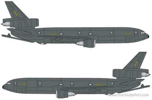 Самолет McDonnell Douglas KC-10A Extender - чертежи, габариты, рисунки