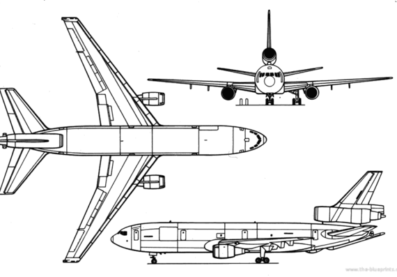 Самолет McDonnell Douglas KC-10 Extender - чертежи, габариты, рисунки