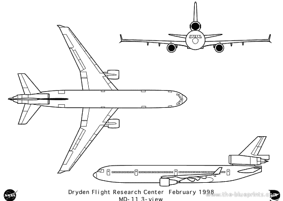 Самолет McDonnell Douglas MD-11 - чертежи, габариты, рисунки