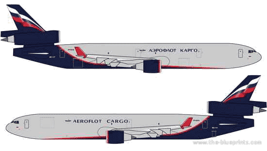 Самолет McDonnell Douglas MD-11F - чертежи, габариты, рисунки